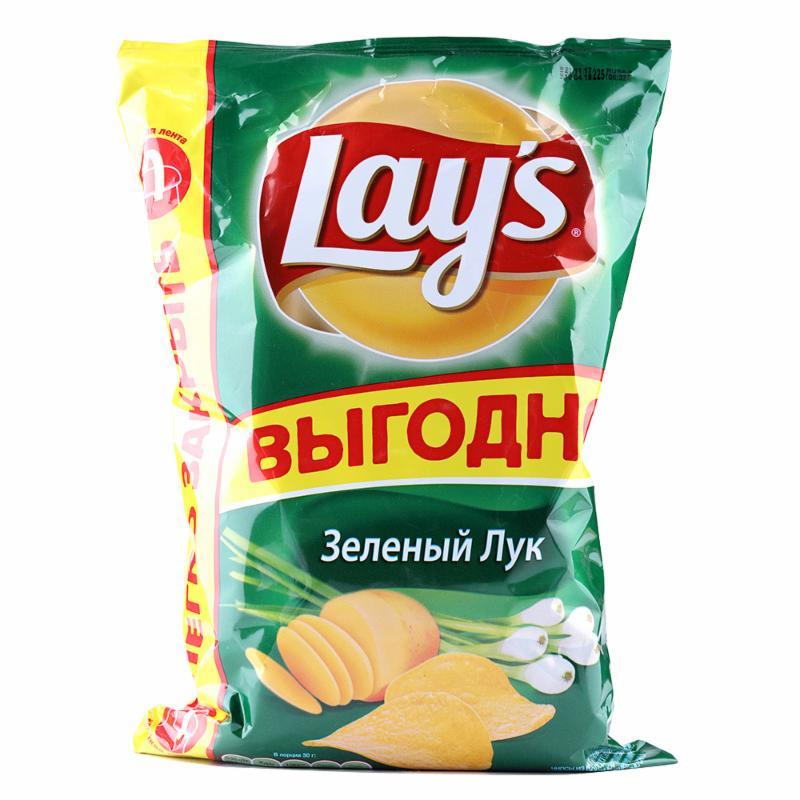 Купить: Чипсы Lay's зеленый лук 225г – по самой низкой цене в интернет ...