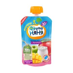 Pyure FrutoNyanya olma-mango yogurt bilan 90g