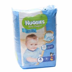 Tagliklar Huggies Ultra Comfort Faqqt o'g'ilbolalar uchun 4 (8-14kg) 19dona