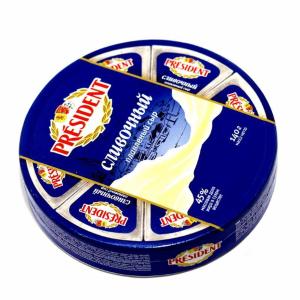 Eritilgan pishloq President qaymoqli 45% 140g