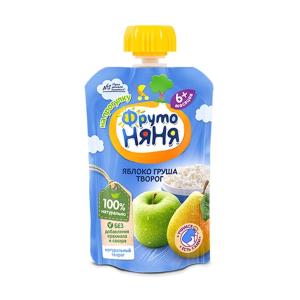 Pyure FrutoNyanya olma nok tvorog 4oy 90g