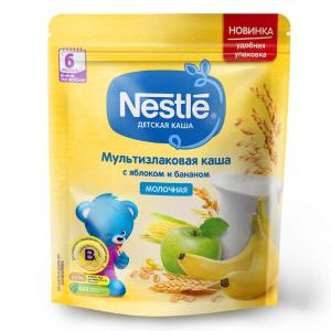 Каша Nestle молочная мультизлаковая с яблоком и бананом c 6м 220г