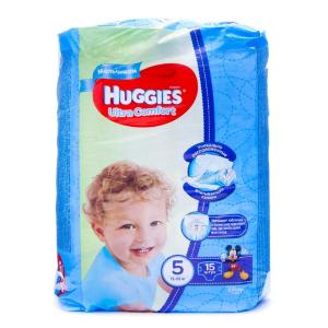 Подгузники Huggies Ultra Comfort Только для мальчиков 5 (12-22кг) 15шт