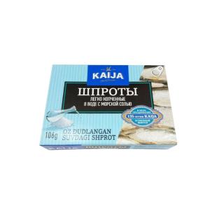 Shprotlar Kaija ozgina dudlangan dengiz suvida 106g