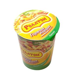 Лапша Роллтон Горячая порция Курица стакан 65г