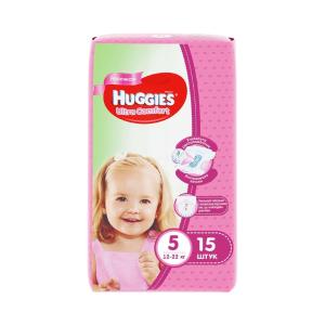 Подгузники Huggies ultra comfort Только для девочек 5 (12-22кг) 15шт