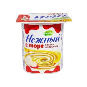 Йогурт Нежный с пюре яблока и абрикоса 0,1% 95г