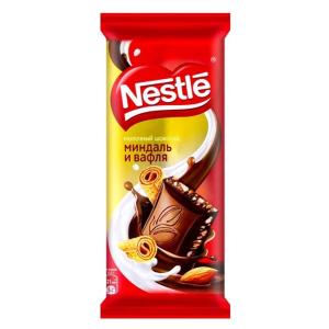 Шоколад Nestle миндаль и вафля 90г