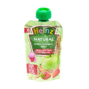 Пюре Heinz яблоко, клубника и злаки с 6м 90г