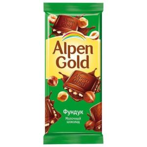 Шоколад Alpen Gold молочный с фундуком 90г