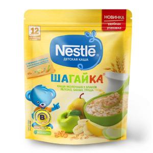 Каша Nestle Шагайка молочная 5 злаков яблоко, банан, груша с 12м 200г