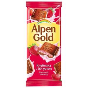 Shokolad Alpen Gold qulupnay yogurt 90g